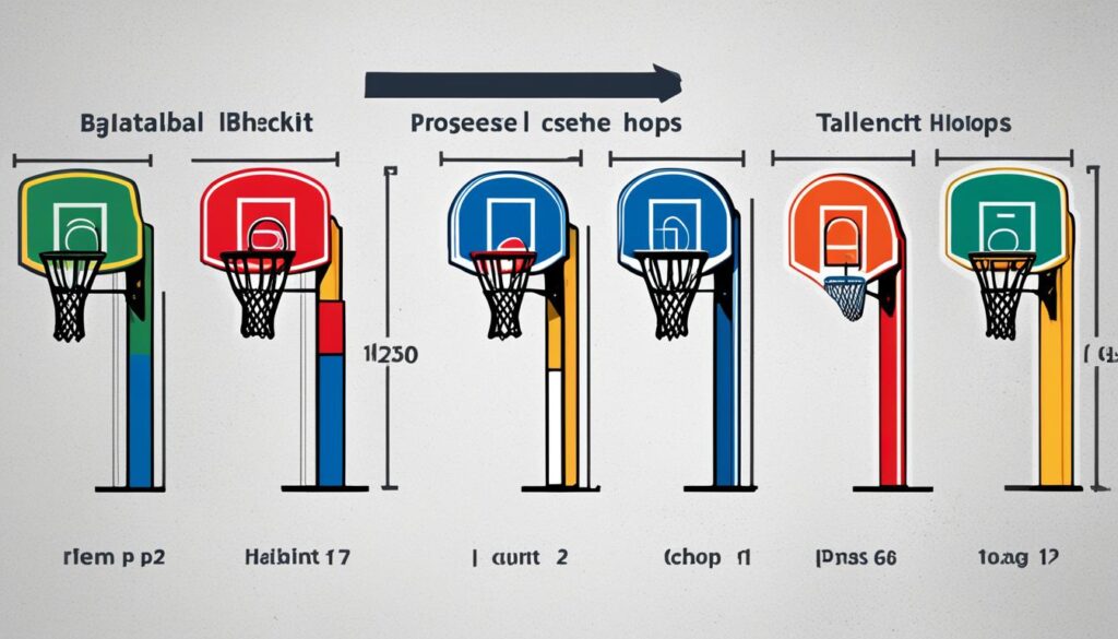 basketball hoop height by age