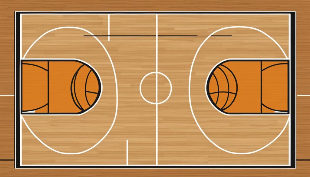 regulation markings on basketball court